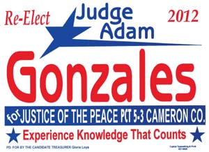 Adam Gonzales for Justice of the Peace